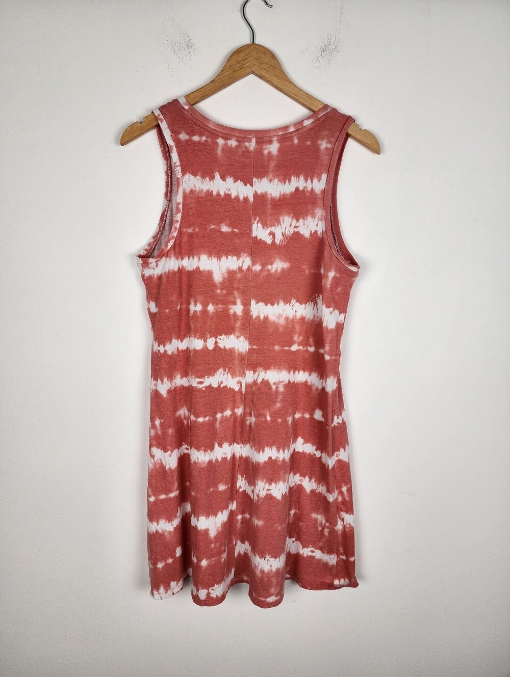 SO Coral and White Tie-Dye Cotton Mini Dress Size M - Picture 5 of 8